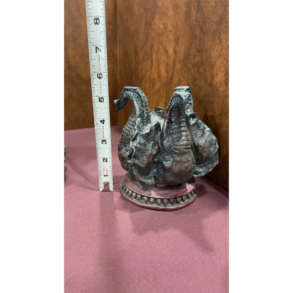 Elephant Figurine Collection – Decorative Resin Statues Mirror Piece & Accents